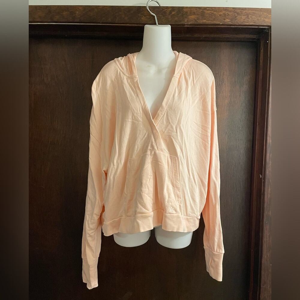 Sweaty Betty After Class Relaxed Hoodie Women's Size 16 Peach Cropped Pullover